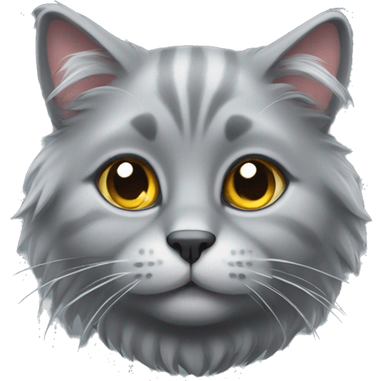 Fluffy grey cat emoji