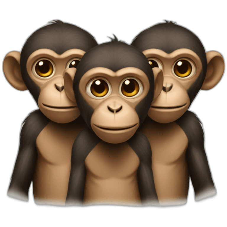 Three headed monkey emoji