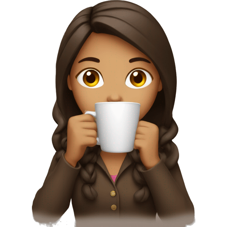 girl drinking coffee  emoji