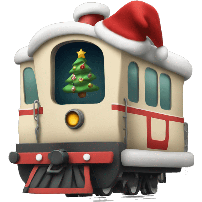 Singular Christmas themed train emoji