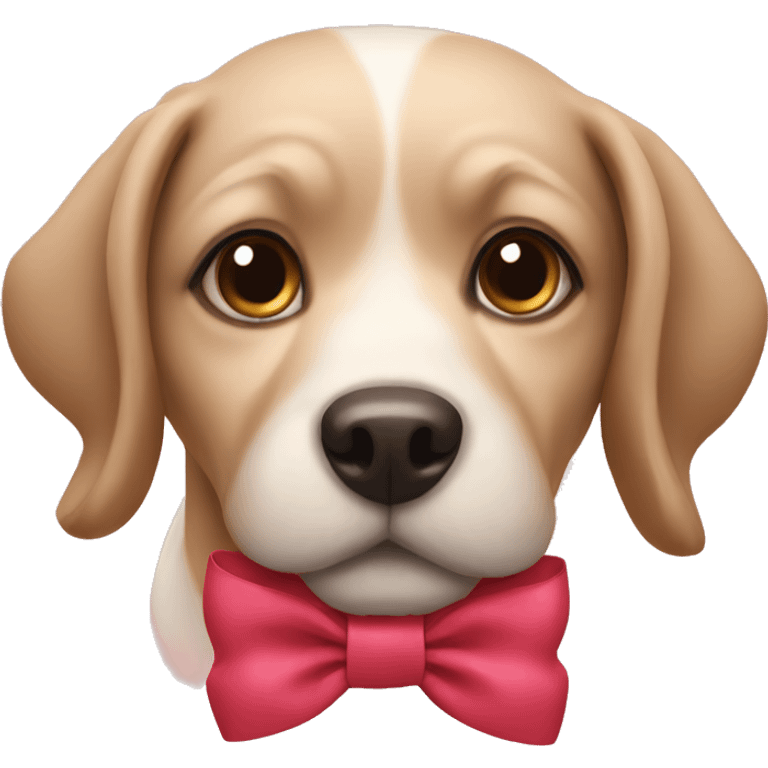 dog with bow ribbon emoji