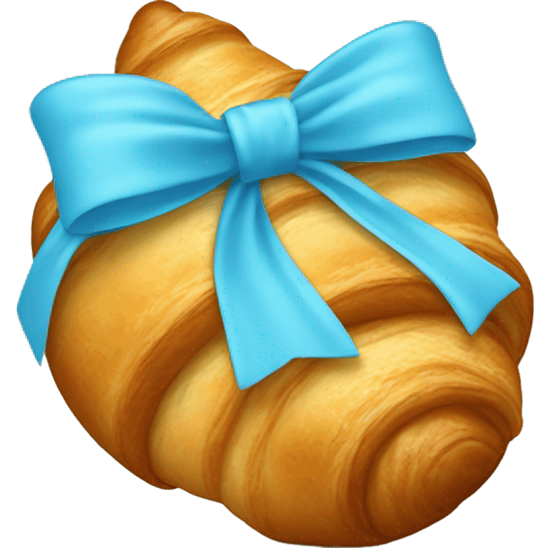 Croissant with light blue bow emoji