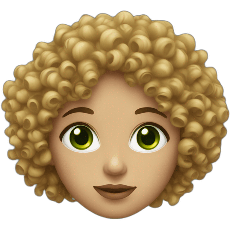 argentinian curly woman with green eyes emoji