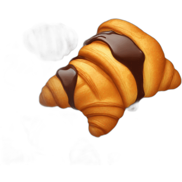 Croissant with chocolate sauce emoji