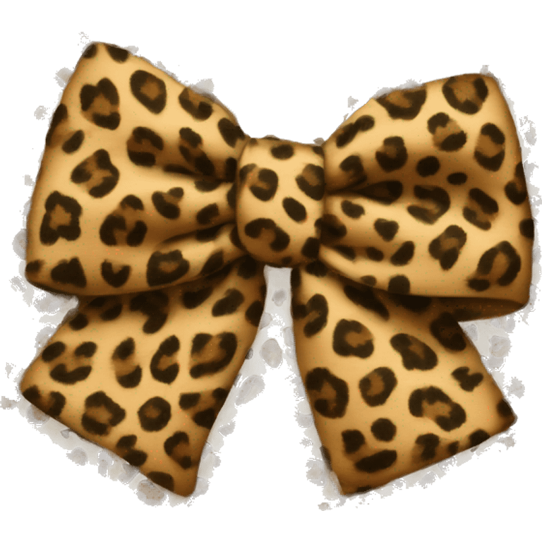 Bow leopard print emoji