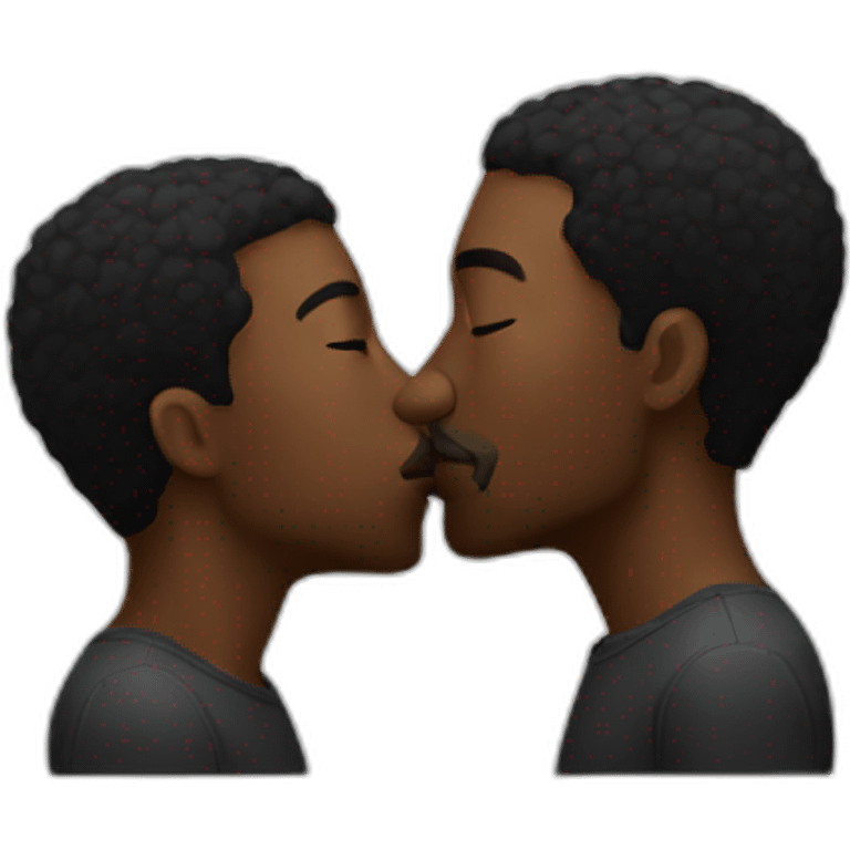 Black men kissing emoji