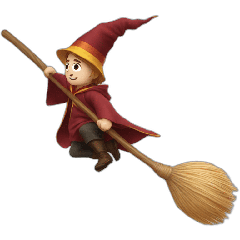 Harry potter on the broom during quiditch emoji