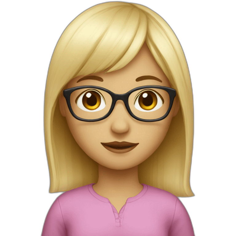 blond girl with glasses and bangs emoji