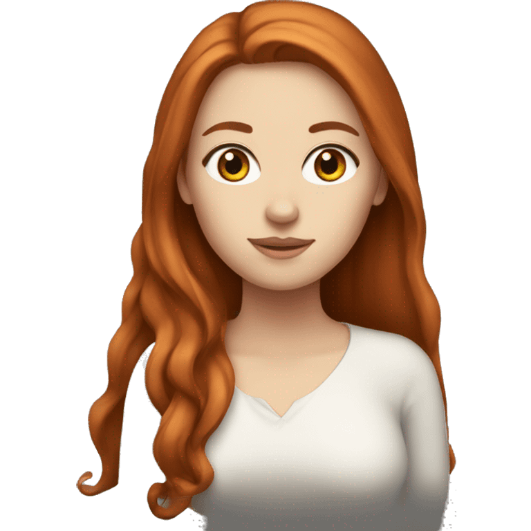 white girl with long auburn hair  emoji