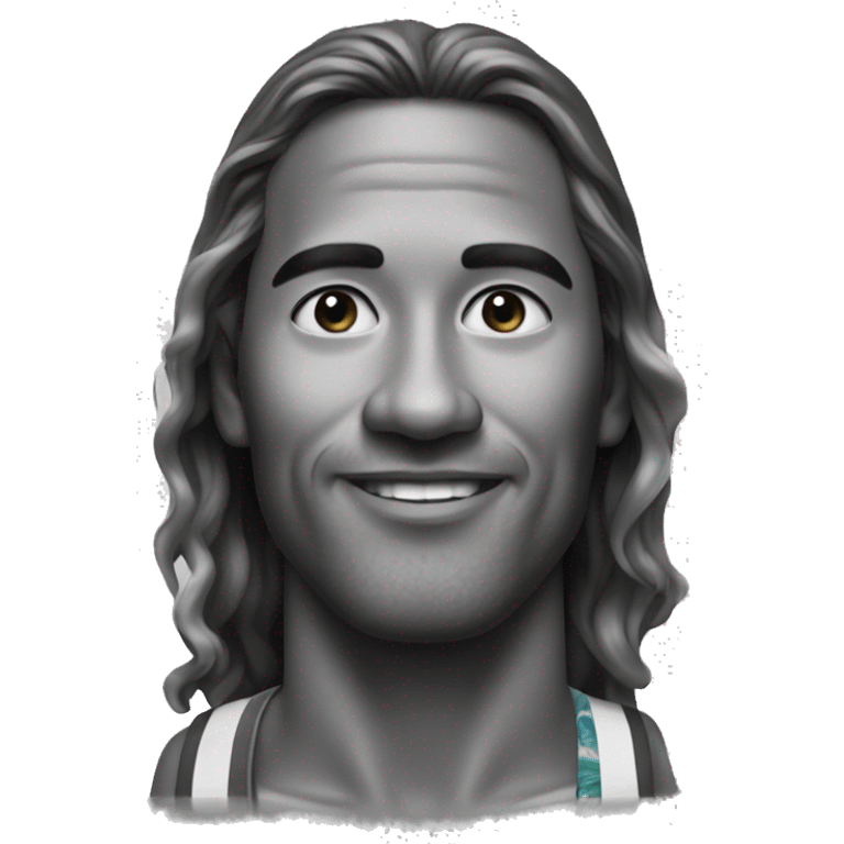 realistic portrait of a gorgeous Hawaiian surfer emoji