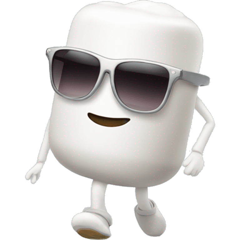 Walking, talking marshmallow with sunglasses emoji