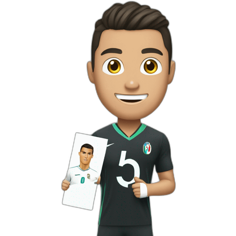 Cristiano Ronaldo holding a sign with Abdul Latif written on it emoji