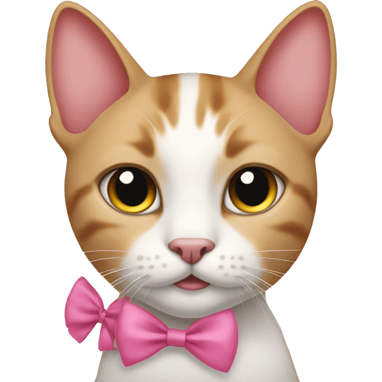 Siames cat with a pink bow in her ear emoji