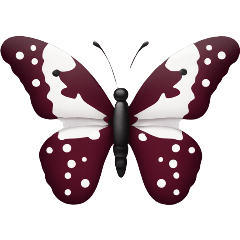 A beautiful butterfly in wine red with white and black dots emoji