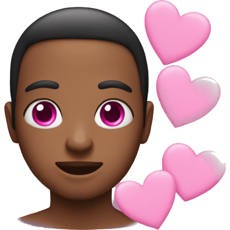 Emoji with pink hearts in eyes emoji