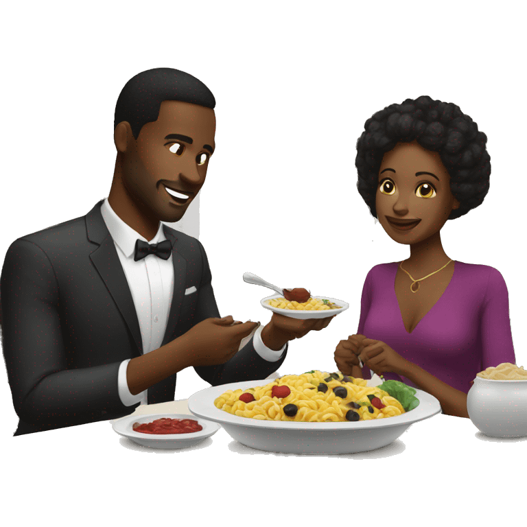 Black wife gives white husband meal emoji