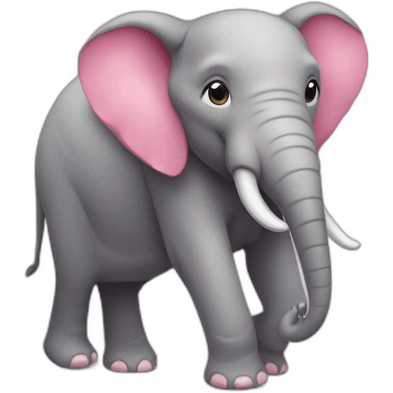 Éléphant avec la peau rose emoji