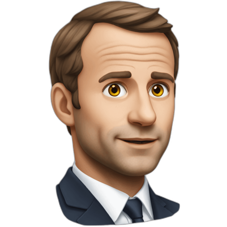 Macron avec des oreilles de chat emoji