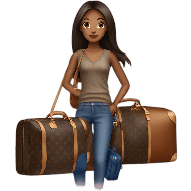 Travel girl with louis vuitton bag emoji