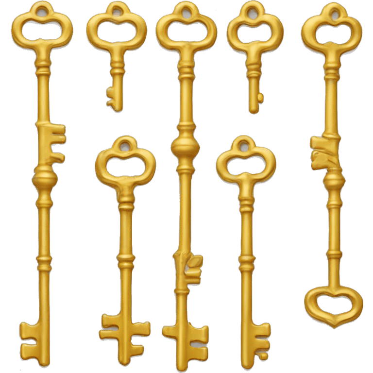 3 mystical golden keys with the numbers 3,6 and 9 inscribed secretly on each key respectively  emoji