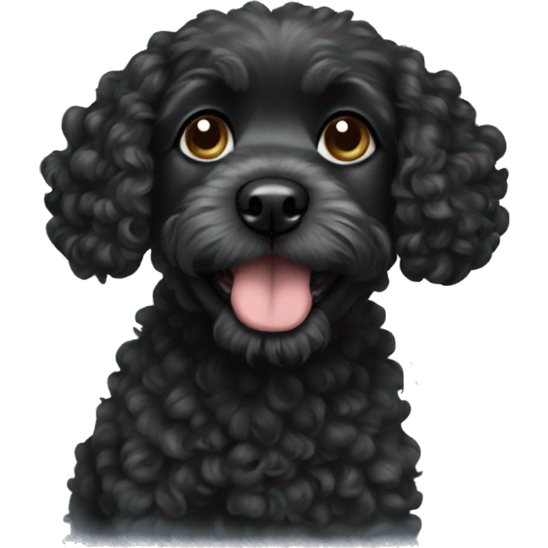 Small black curly dog emoji