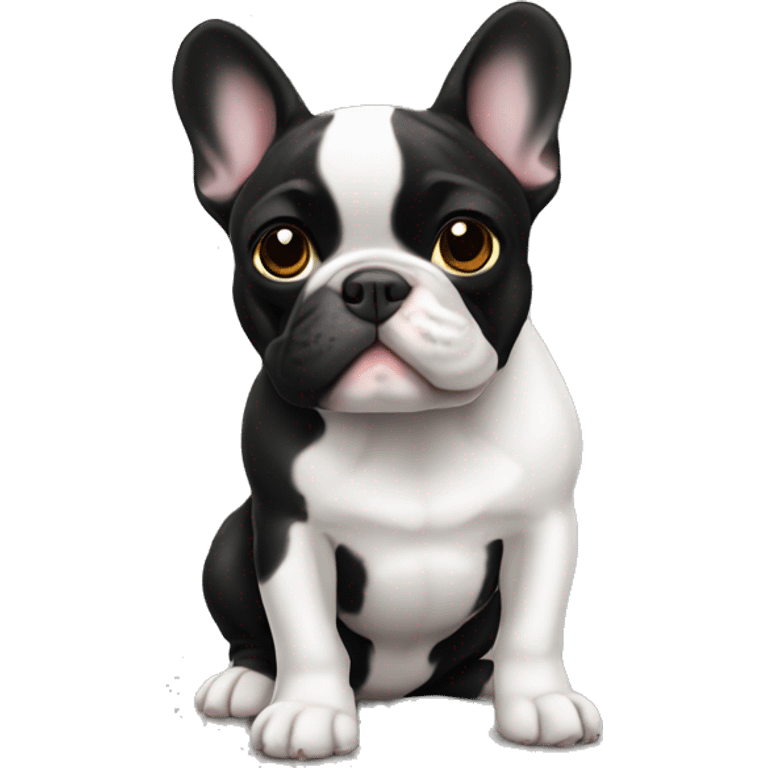 French bulldog black emoji