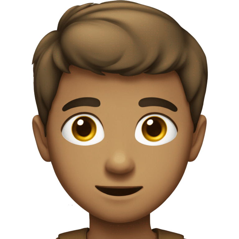 niño pelo castaño ojos marrones emoji