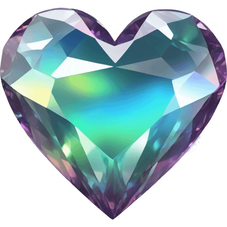 Heart shaped 56-carat iridescent diamond emoji