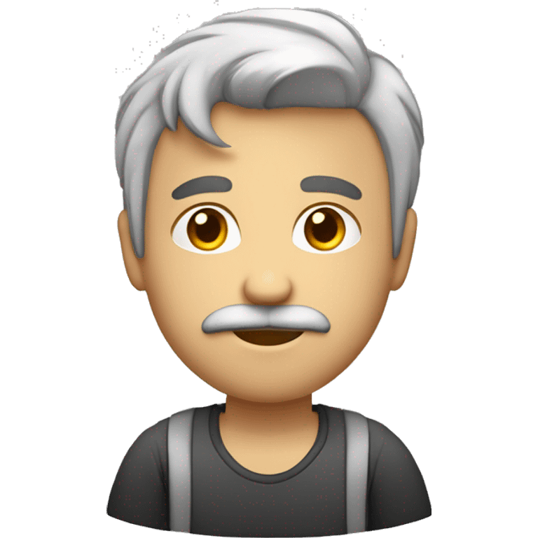 Un chico joven, blanco, sin barba ni bigote, de estatura media, pelo corto y muy serio emoji