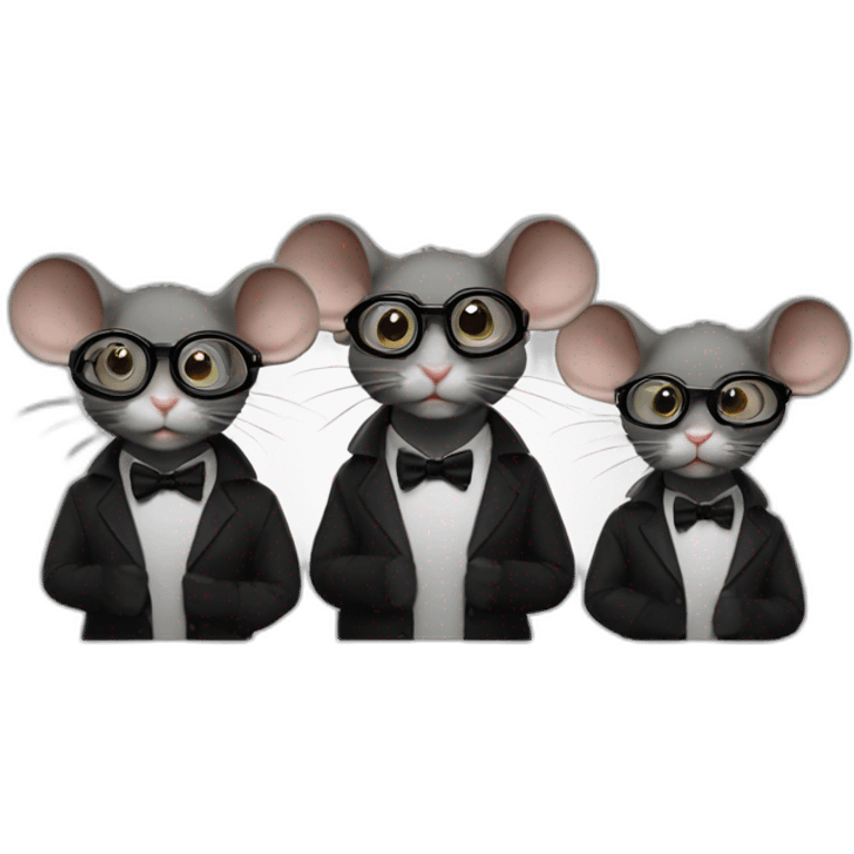 Three Blind Mice shrek avec lunettes noires emoji