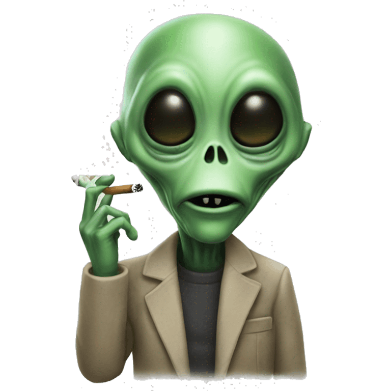 alien smoking  emoji