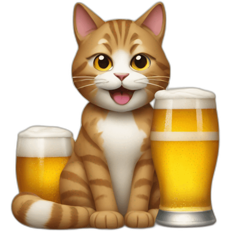 Cats with beers emoji