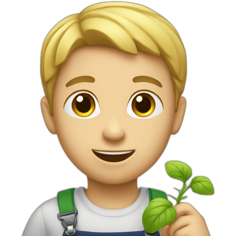 white kid gardening  emoji