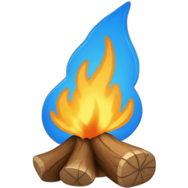 Une flamme bleu sur un feu de camp emoji