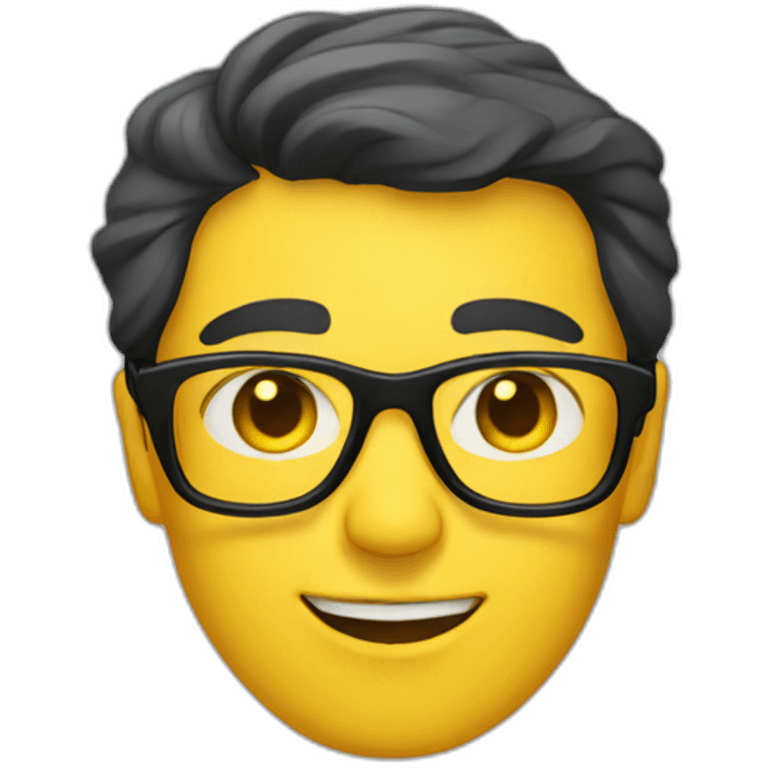 Man with yellow tinted glasses and black hair  emoji