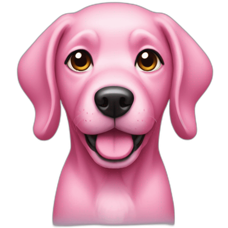 A pink dog emoji