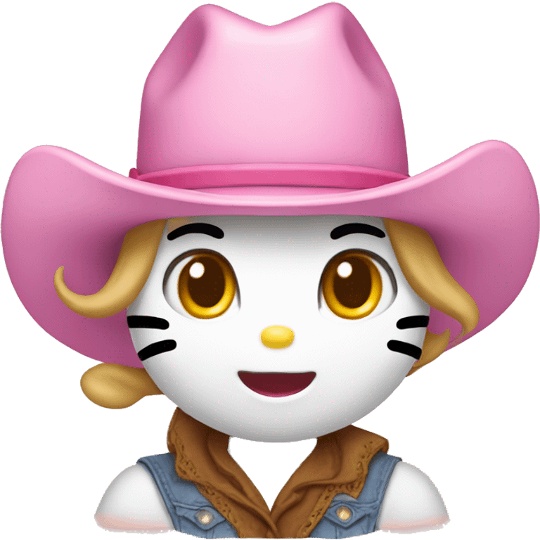 Hello kitty face COWGIRL emoji