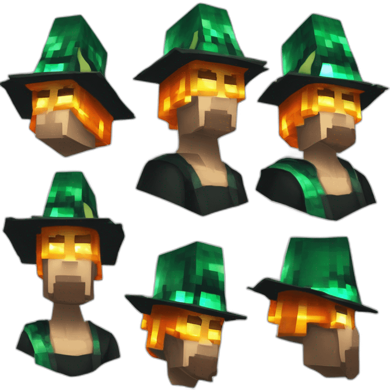 Pixel Minecraft Fedora Halloween Head Diamond Obsidian Emerald Flame Shiny Glow Reward Legendary Unique Epic Mystery emoji