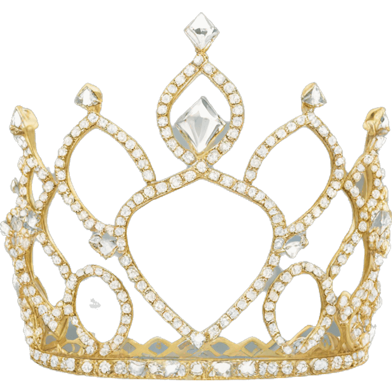 dainty diamond jewel crystal tiara gold emoji