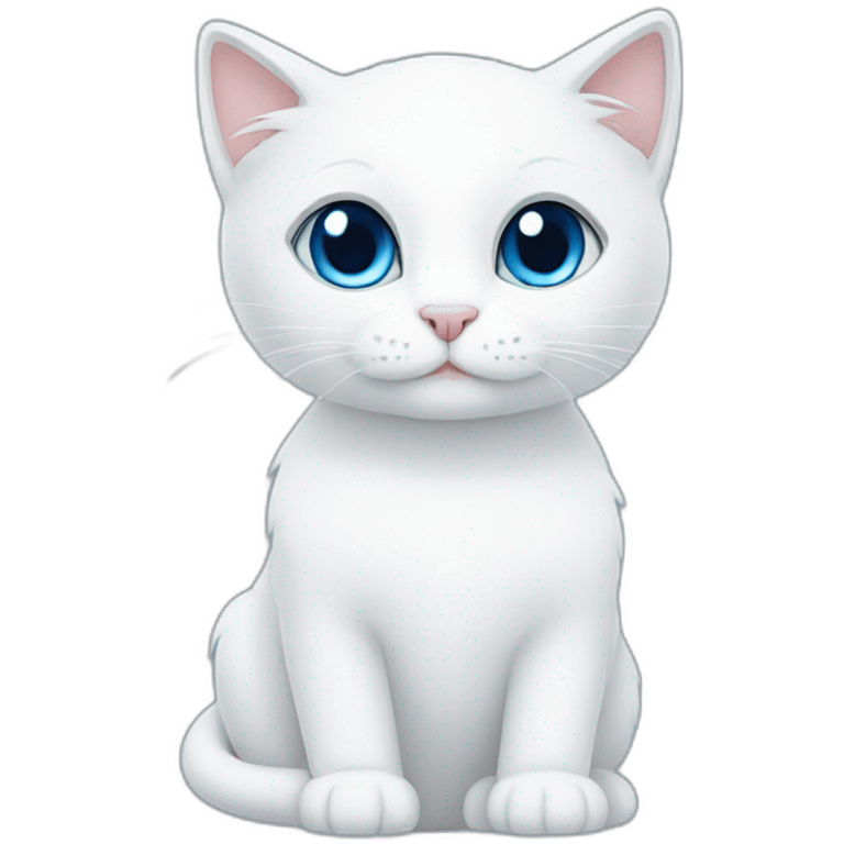 blue love, white love, white cat, love emoji