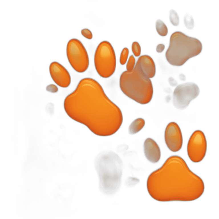 Vibrant orange paw pads of a bear emoji