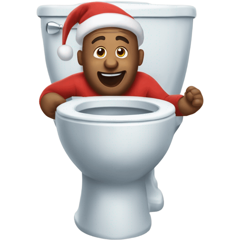 A big man coming out of a toilet saying ho ho ho merry skibidi emoji