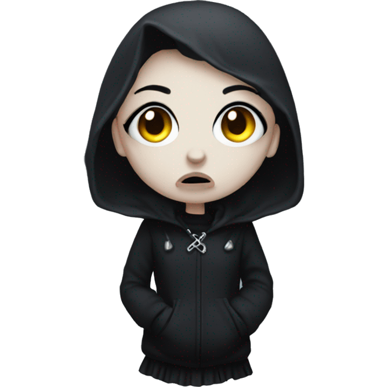 Goth girl that is sick with a cold emoji