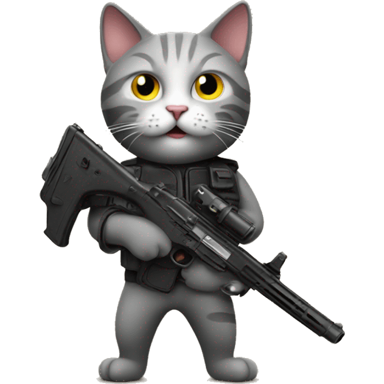 Cat with a gun emoji