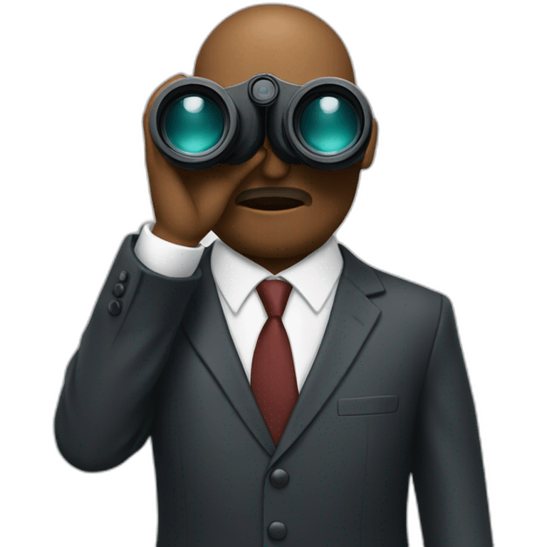 man in suit unhappy binoculars emoji