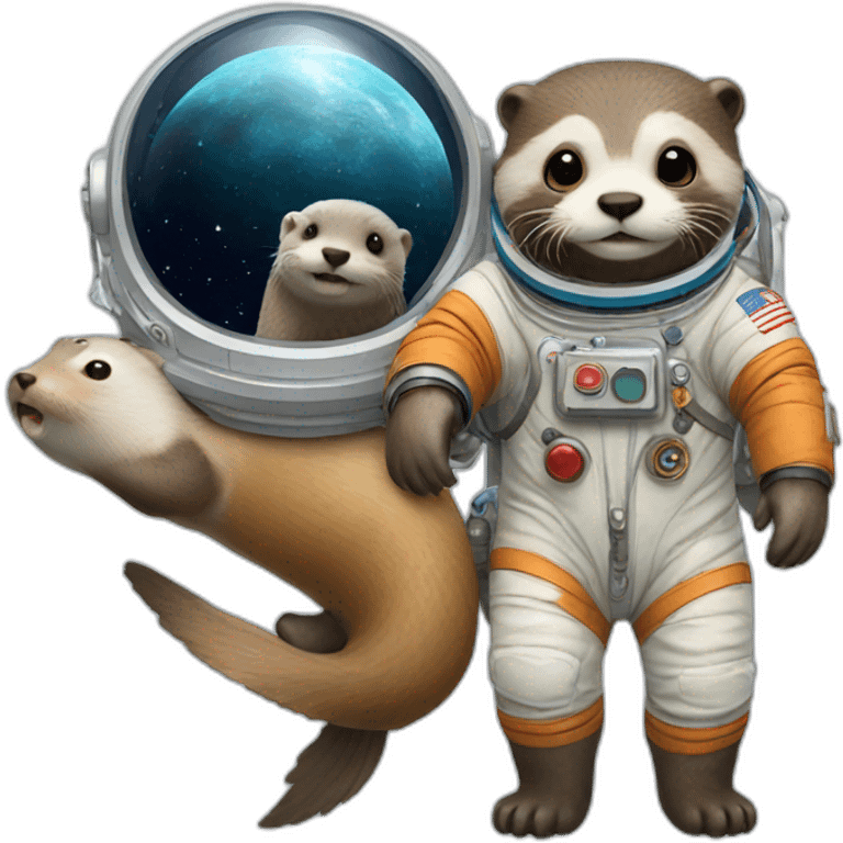 otter and astronaut emoji