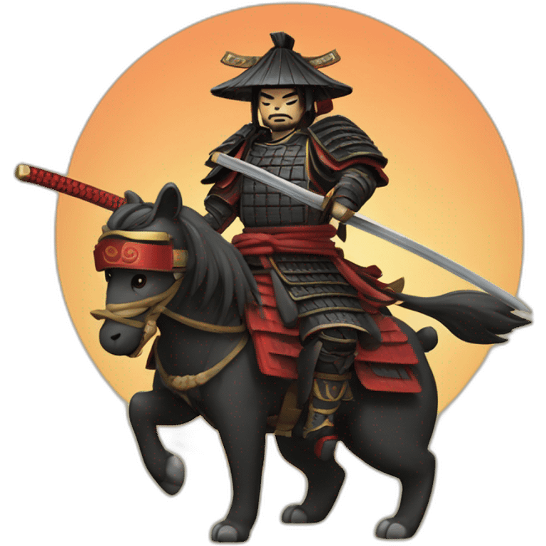 shogun samurai on wild bear emoji