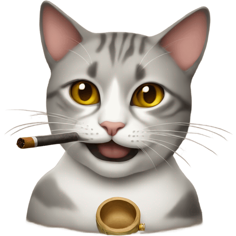 Cat smoking cigar emoji