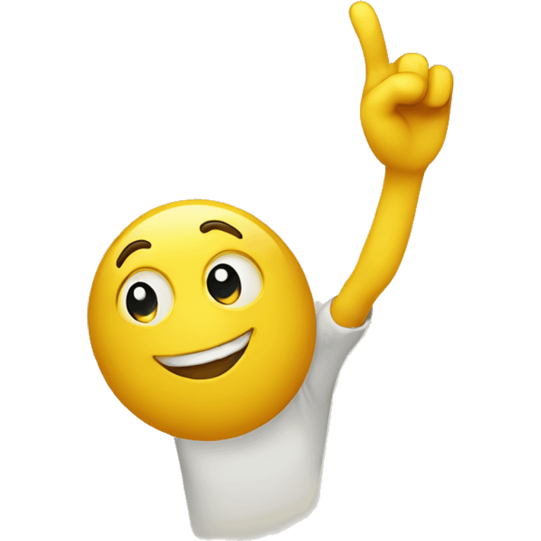 yellow happy intelligent emoji with hand pointing t the ceiling emoji