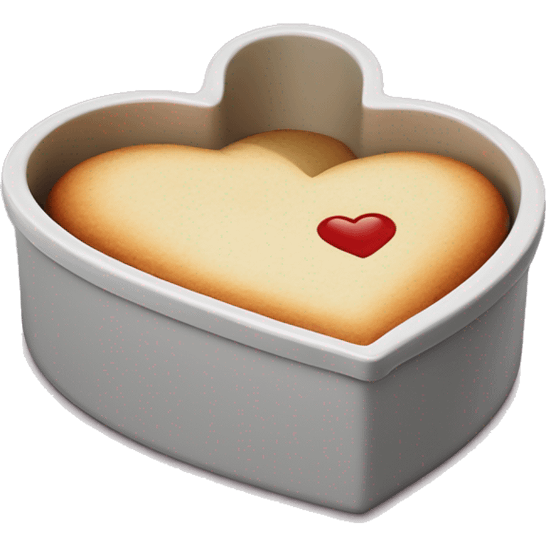 Realistic heart shaped detachable baking dish. emoji